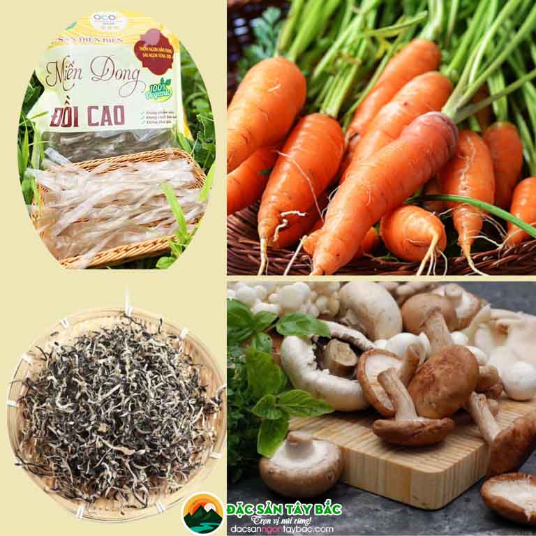 nguyên liệu để làm món miến dong sợi to trộn chay tại TP HCM (sài gòn)